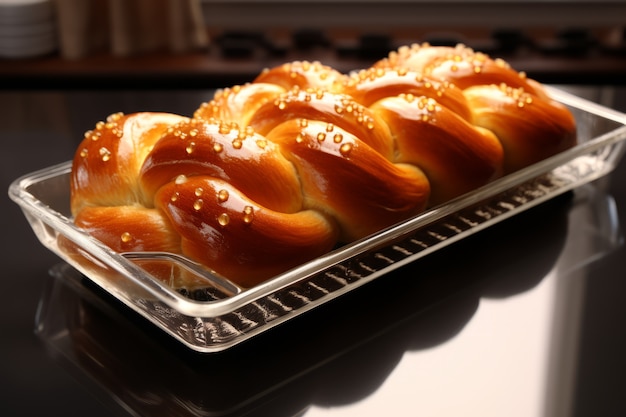 Foto grátis 3d challah prato para hanukkah