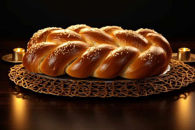 3d challah prato para Hanukkah