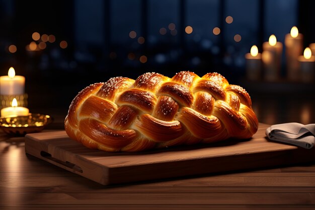 3d challah prato para Hanukkah