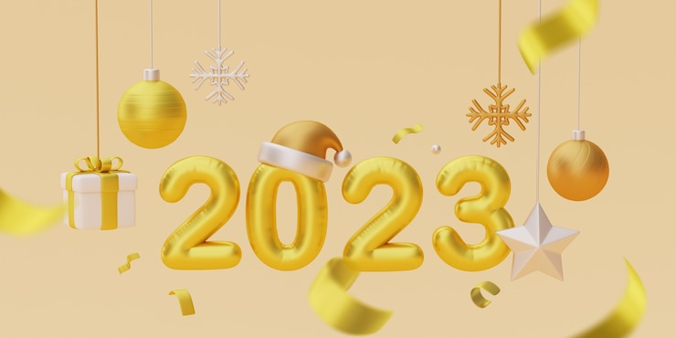 Foto grátis 3d fundo de ano novo 2023