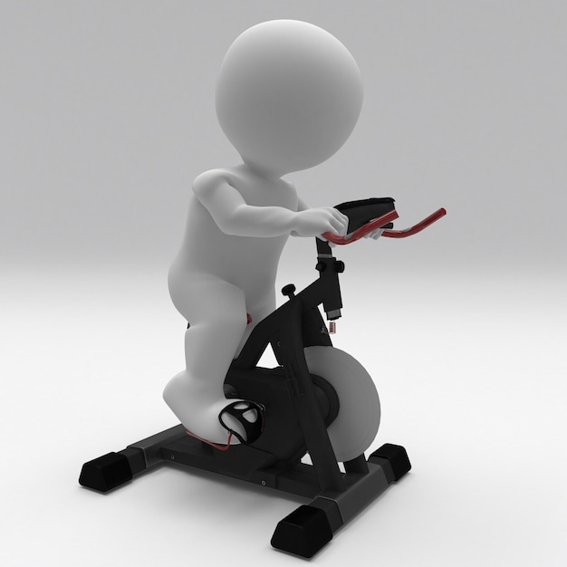 3D Morph Man se exercitando em uma bicicleta