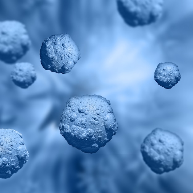 Foto grátis 3d rendem de células de vírus abstratos