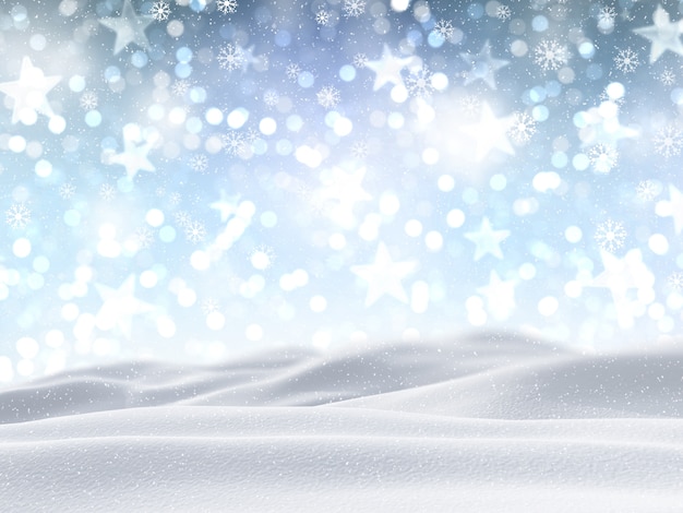 Foto grátis 3d rendem de uma paisagem de neve