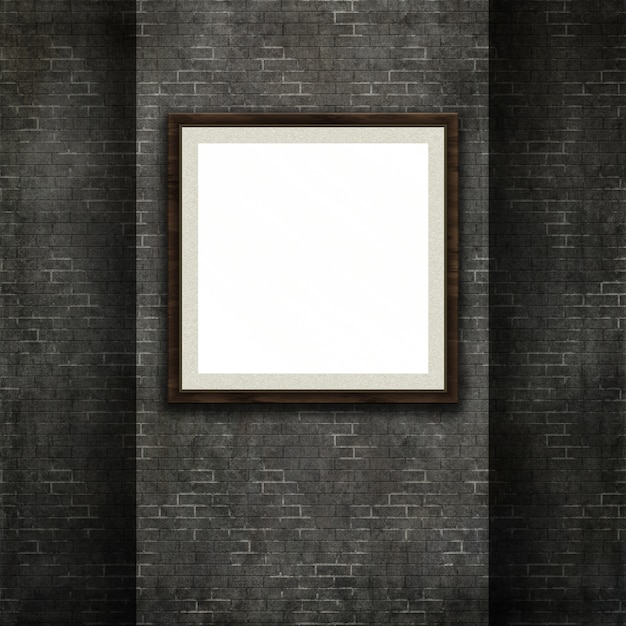 Foto grátis 3d render de um quadro de imagem em um estilo grunge textura da parede de tijolos