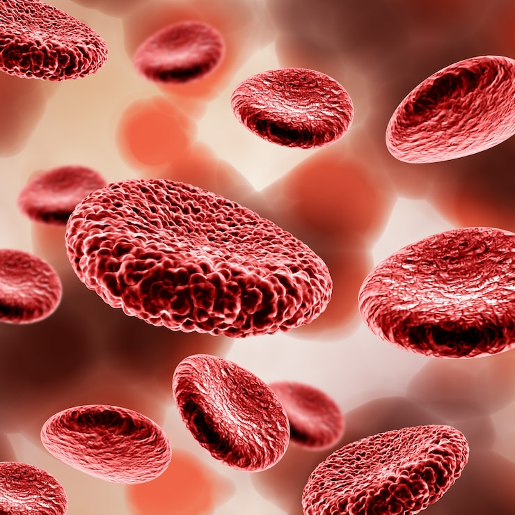 Foto grátis 3d render de uma formação médica com células do sangue