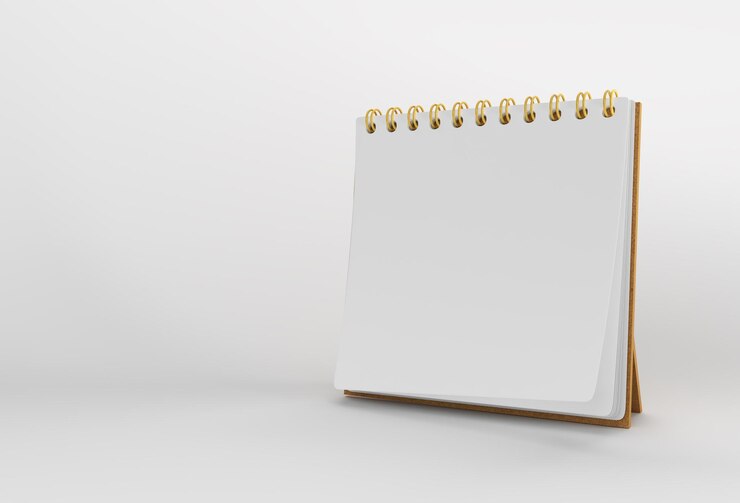 Foto grátis 3d render notebook mock up com espaço em branco limpo para design e publicidade, vista em perspectiva da ilustração 3d.