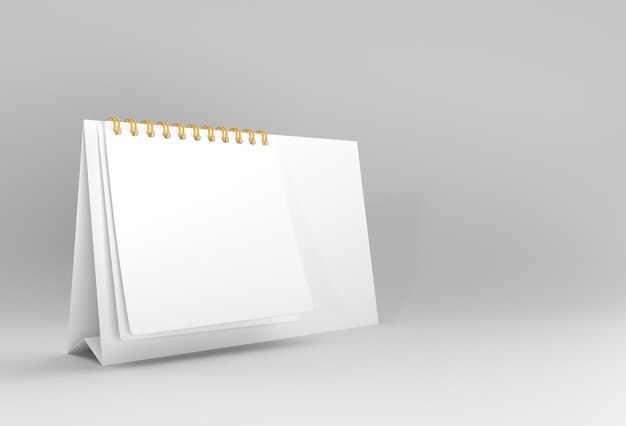 3D Render Notebook mock up com espaço em branco limpo para design e publicidade, vista em perspectiva da ilustração 3D.