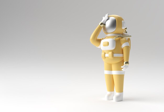 3d Render Spaceman Astronauta Dor de Cabeça Decepção Cansado Caucasiano ou Gesto de Vergonha Ilustração 3d Design