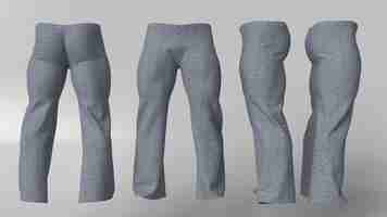 Foto grátis 3d renderização realista de calças esportivas masculinas limpas modelo vazio, maquete para design, logotipo
