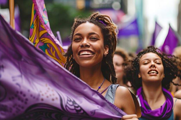 Foto grátis 8 milhões de mulheres em greve