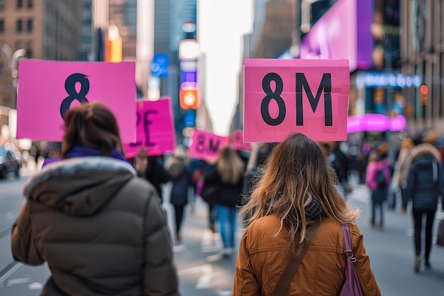 Foto grátis 8 milhões de mulheres em greve