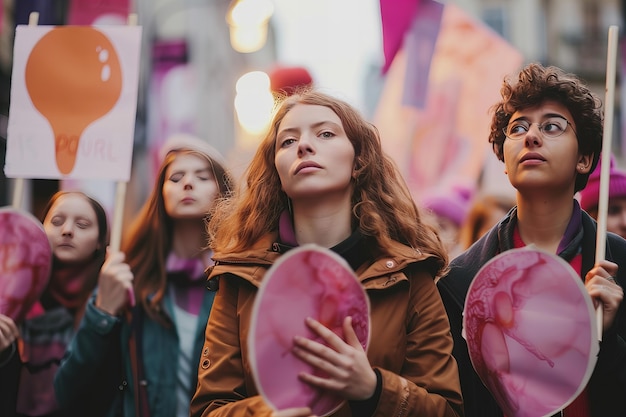 Foto grátis 8 milhões de mulheres em greve