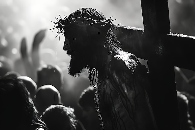 A cena da Boa Sexta-feira com Jesus Cristo.