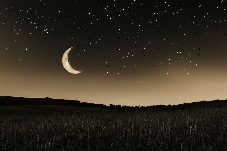 Foto grátis a lua vista durante uma fase com efeito de estilo sépia