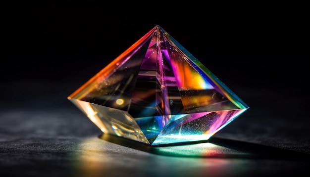 A pedra preciosa brilhante reflete a elegância cristalina multi-ed gerada pela IA