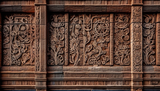 A porta antiga ornamentada simboliza a rica história cultural gerada pela IA