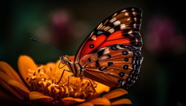 A vibrante asa de borboleta mostra a beleza natural e a elegância geradas pela IA