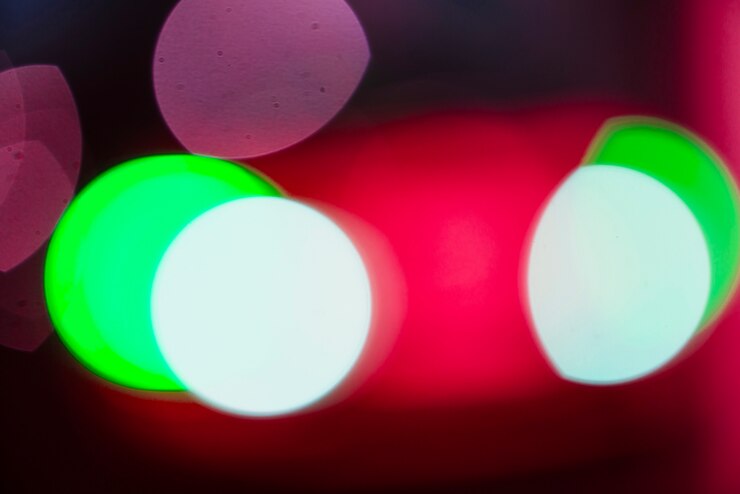 Foto grátis abstrato base de luzes de néon circulares