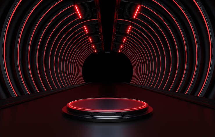 Foto grátis abstrato pedestal futurista para apresentação do produto