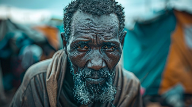 Foto grátis acampamento de refugiados fotorrealista