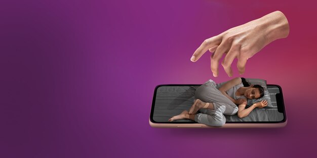 Adolescente sendo cyberbullied no smartphone