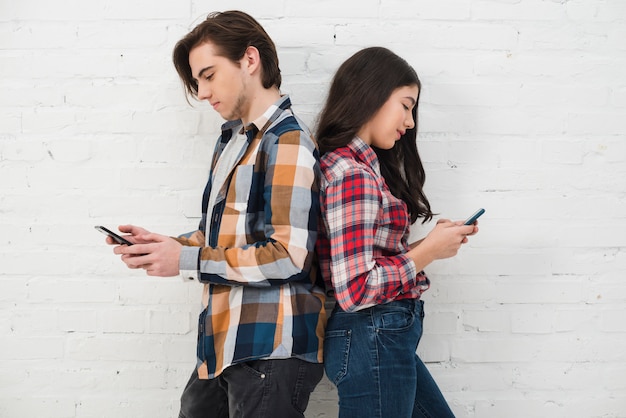 Adolescentes, usando, smartphone