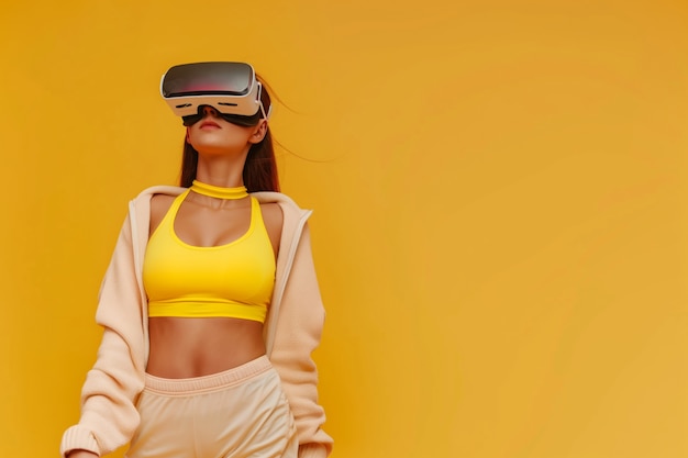 Adultos fazendo fitness através da realidade virtual