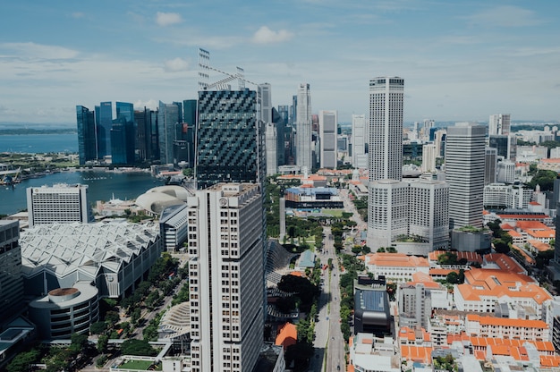 Aeral vista da paisagem urbana com alta ascensão