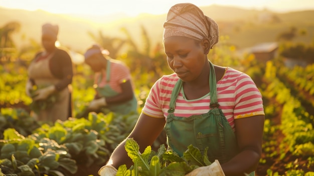 Foto grátis african people harvesting vegetables