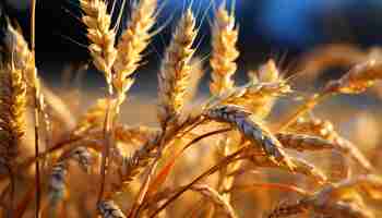 Foto grátis agricultura colheita dourada campos de trigo generosos sob o sol de verão gerados por inteligência artificial