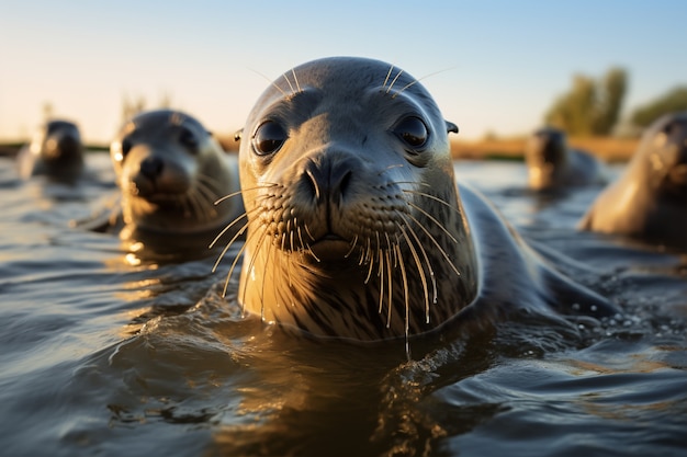 Foto grátis ai gerou fotos realistas de focas