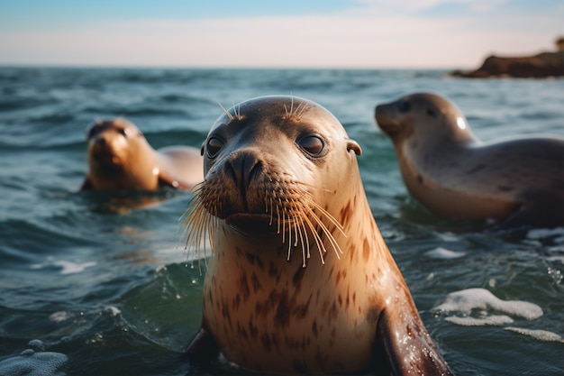 Foto grátis ai gerou fotos realistas de focas