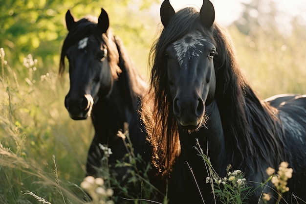 Foto grátis ai gerou uma imagem de cavalos