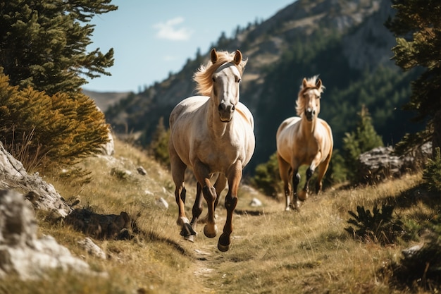 Foto grátis ai gerou uma imagem de cavalos