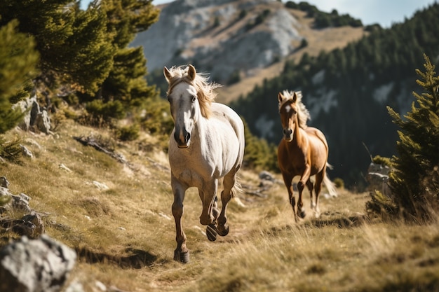 Foto grátis ai gerou uma imagem de cavalos