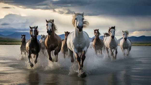 Foto grátis ai gerou uma imagem de cavalos