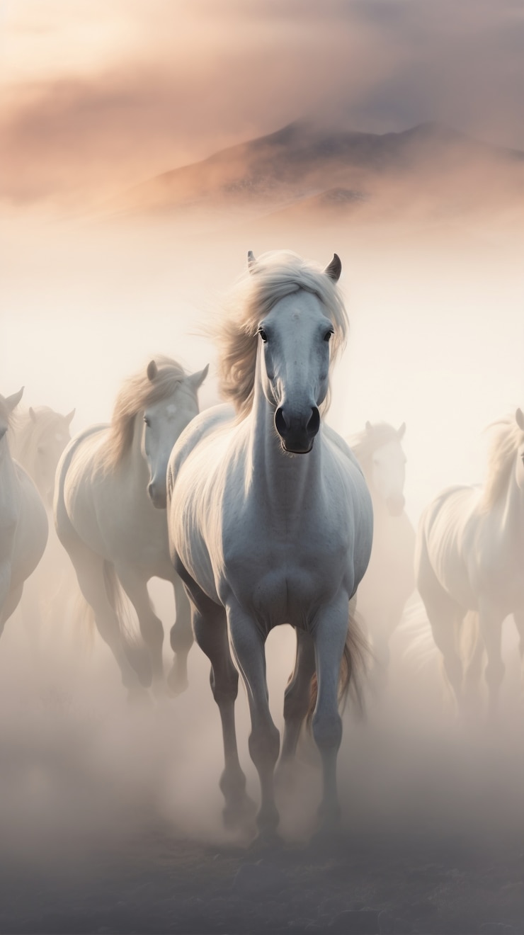 Foto grátis ai gerou uma imagem de cavalos
