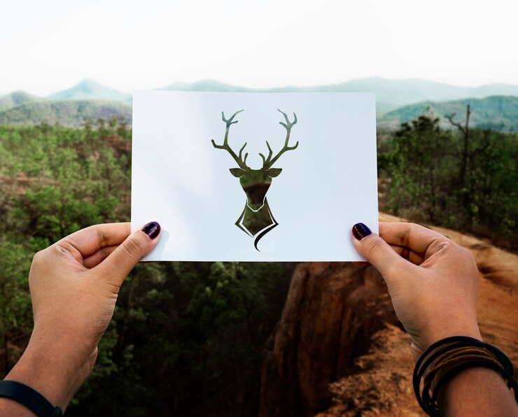 Foto grátis alce de papel perfurado de vida selvagem animal