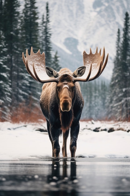 Foto grátis alces selvagens na natureza