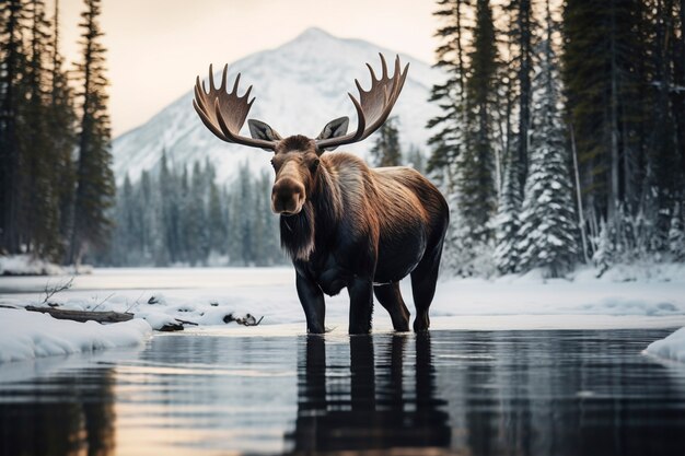 Alces selvagens na natureza