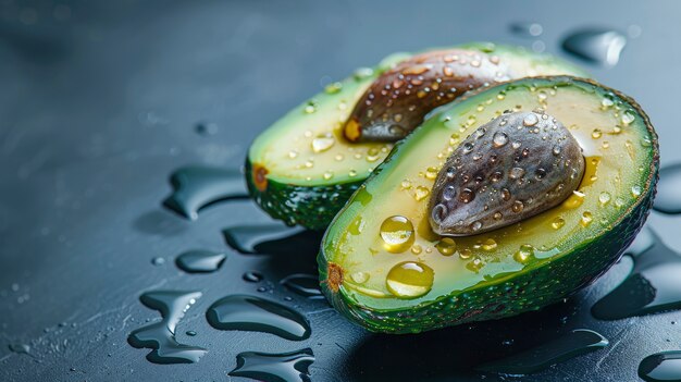 Alimentos crus com gotas de água no estúdio