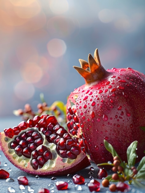 Alimentos crus com gotas de água