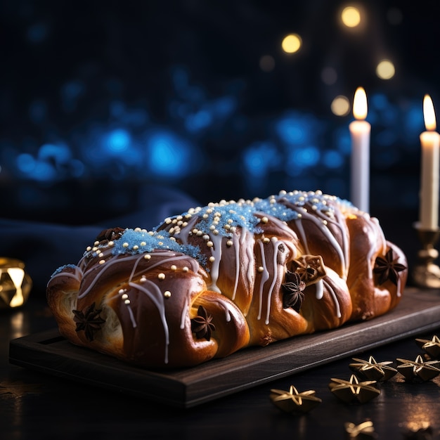 Foto grátis alimentos deliciosos preparados para a celebração judaica de hanukkah