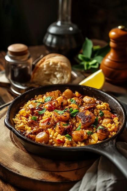 Alimentos pré-preparados apresentando refeições deliciosas prontas para comer em movimento