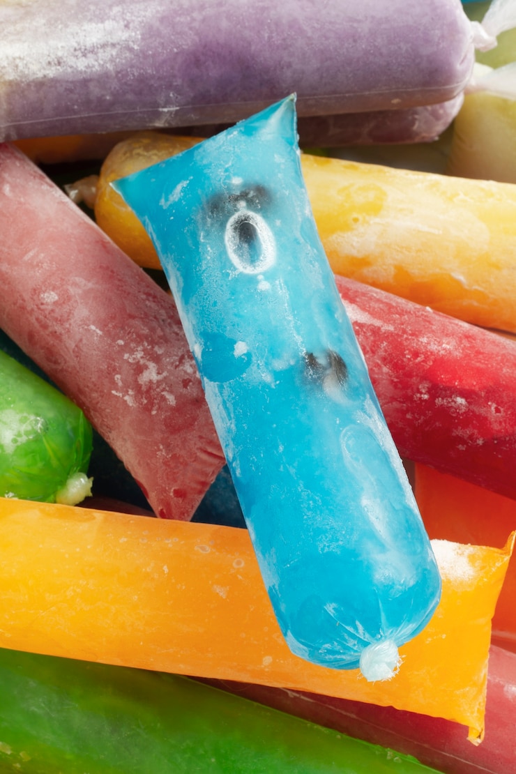 Foto grátis alto ângulo de sobremesa de frutas brasileiras congeladas