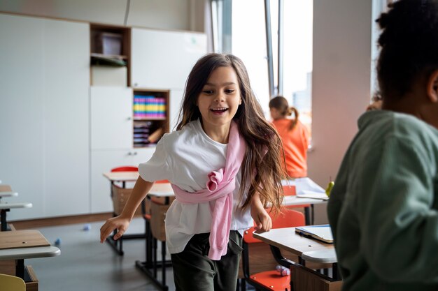 Alunos da criança na escola