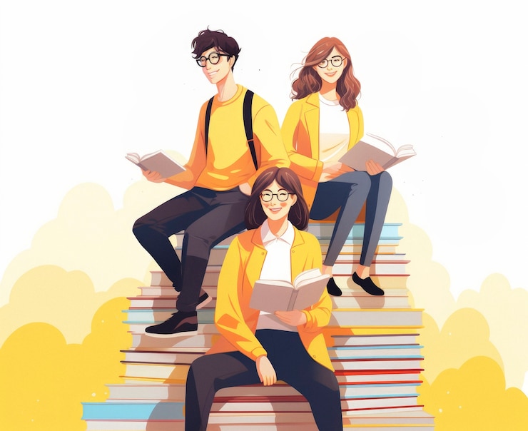 Foto grátis alunos de escola em estilo de arte digital para o dia da educação
