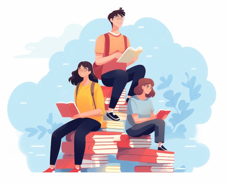 Foto grátis alunos de escola em estilo de arte digital para o dia da educação
