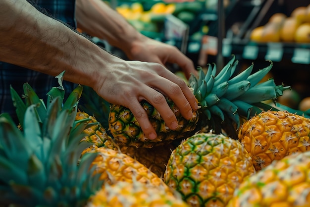 Foto grátis ananás prontos para venda