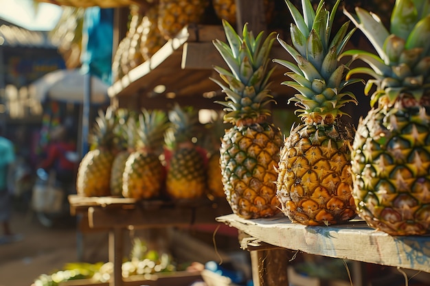 Foto grátis ananás prontos para venda